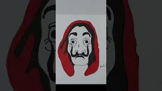 Drawing Money heist Mask | Alvaro Morte |  from Money Heist | La casa de papel |   #shorts