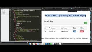 Free Code : Build CRUD App using Vue.js PHP MySql