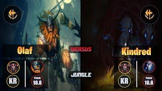 GrandMaster OLAF [Conqueror] (Jungle) VS  KINDRED - Grandmaster KR Patch 10.8