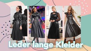 atemberaubendes Outfit mit langen Lederkleidern || Lange Aline-Kleider aus Leder