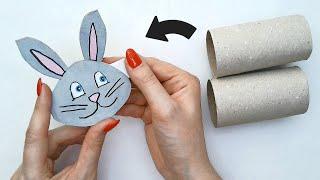 Entertaining Crafts With Toilet Paper Rolls  Easy to Draw Bunny Moving Its Eyes - Easter DIY Idea