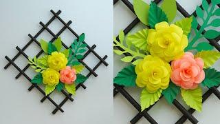 Wallmate | Paper flower Wall hanging | Wall hanging craft ideas | kagojer ful | Paper craft