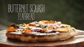 Butternut Squash Flatbread with Grilled Pear and Radicchio Salad