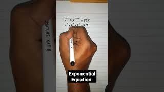 Algebra || Example 4 || Exponential Equation #shorts