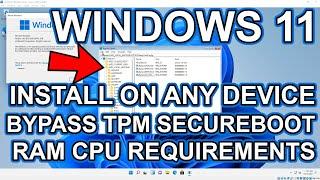 How To Clean Install Windows 11 On Any Device Or VM - Bypass TPM Secure Boot CPU & Ram Requirements