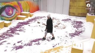 Big Brother Sweden contestant sweeps snow and walks around (1 HOUR VIDEO)