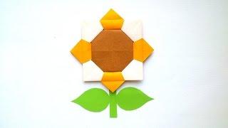 How to make a Origami Sunflower- Origami Tutorial by Tatiana Frolova