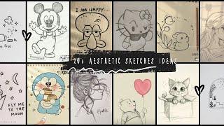 Aesthetic Drawing Ideas for Beginners Part 7 | Cute Cartoon Drawings | Easy Sketches Ideas