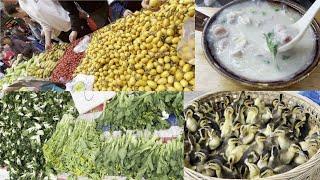 Exploring wet market of Qingyuan Guangdong. Enjoy Cantonese food Cheung Fun and Pork Offal Congee