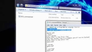 Batch as a Programming Language Tutorial Section 2 -  Comments