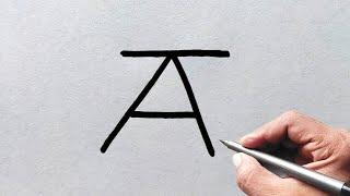 How to draw beautiful drawing from letter A | Easy drawing for beginners | Letter drawing