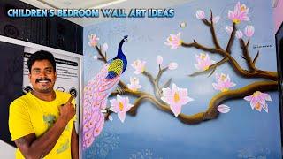 Creating a Colorful Peacock Wall Art for Kids' Bedrooms