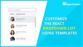Customize the React Dropdown List Using Templates
