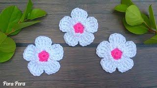 Crochet Summer Phlox flower tutorial I Crochet 5 petal flower pattern