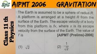 The earth is assumed to be a sphere of radius . A platform is arranged at a height R from the surfac