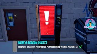 Purchase a Random Item from a Malfunctioning Vending Machine (1) | Fortnite Week 6 Season Quests