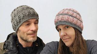 Crochet Beanie Hat For Man or Woman - "Distorted Reality" Beanie