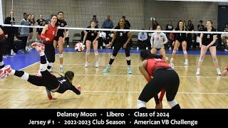 Delaney Moon #1 Libero Volleyball Highlights - American VB Challenge 2023