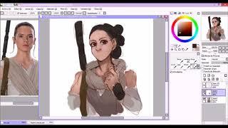 speedpaint 2 rey master jedi star wars the force awakens HD