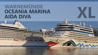 Marina, AIDAdiva und diverse Fähren in Warnemünde (20.07.2024)