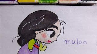 cute princess walt Disney Mulan painting