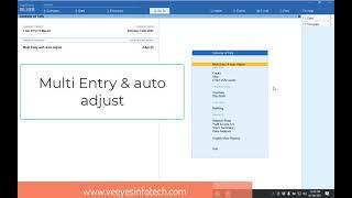 Bulk Payment and Receipt Entry make in Tally Prime | Veeyes Infotech 7200044055