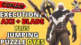 CONAN EXILES Jumping Puzzle cave + Black White Dye + Executioners Weapons!