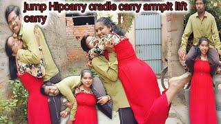 Armpit liftcarry/woman armpit lift carry to the man/wife armpit lift her husband/liftcarry challenge