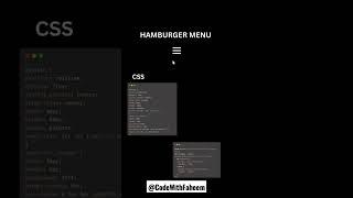 Hamburger Menu using HTML CSS & JAVASCRIPT #html #css #javascript