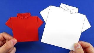 How to make origami shirt. Shirt from the paper in stages