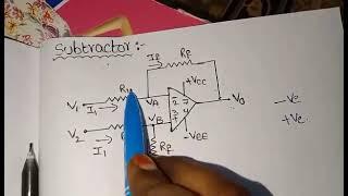 OP-AMP AS SUBTRACTOR CIRCUIT/DERIVATION PART/ WITH CIRCUIT EXPLAINATION IN TELUGU/sem3Electronics