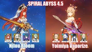 C0 Nilou Bloom & C0 Yoimiya Vaporize | Spiral Abyss 4.5 | Genshin Impact