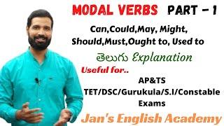 Modal Verbs | Part - 1 | English Grammar in Telugu #jansenglishacademy