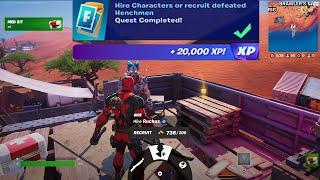 How to EASILY Hire Characters or recruit defeated Henchmen in Fortnite Quest!