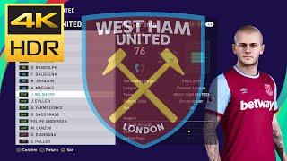 PES 2021 - West Ham United Player Faces & Tattoo 2021