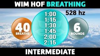 Intermediate Wim Hof Guided Breathing | 6 Rounds - 40 Breaths | 528hz #SatoriFlow #WimHofBreathing