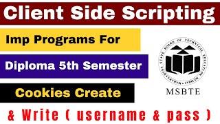 Client Side Scripting Imp Programs - Part 2 ( Cookies Create & Read ) | Join 4 days Live Seminar