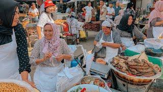 Узбекистан ! Восточный базар ! Самса. ЧЕБУРЕКИ ! Шашлыки ! Домашние лепёшки! Уличная еда !