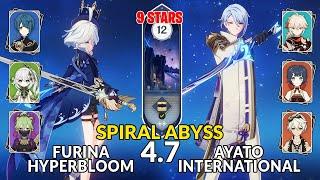 New 4.7 Spiral Abyss│Furina Hyperbloom & Ayato International | Floor 12 - 9 Stars | Genshin Impact