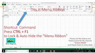 How to Lock/Auto Hide Menu Ribbon Toolbar in MS Excel, Word, Power Point