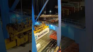 Loading container on ship #vessel #containership #automobile