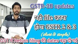 GST RETURN FILING DATES EXTENDED / RELAXATION IN FILING GSTR-2 & GSTR-3