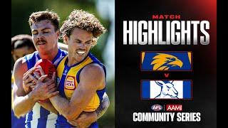 West Coast v North Melbourne Highlights | AAMI Community Series, 2025 | AFL