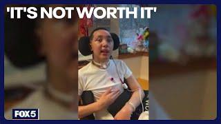 Injured subway surfer warns NYC teens: "It's Not Worth It"