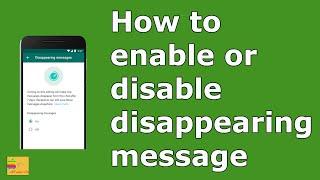 How to enable or disable disappearing messages on WhatsApp in iPhone