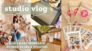 STUDIO VLOG 29  How I Make Reuseable Sticker Books, Market Prep, & Updates!