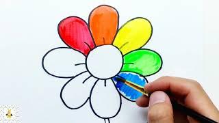 How to draw a flower | painting a flower easy | draw for children | how to draw a cute flower | kids