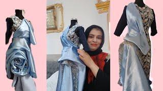 نیوتکنیک  خانم اشرفی یعنی کمترین برش پارچه و مدلسازی  مجدد لباس#خیاطی_اسان #fashion #fashionsewing