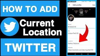 How to add location on twitter profile||Twitter per location kaise dale||Unique tech 55
