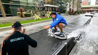 We got Kicked out of London for Urban Skimboarding!